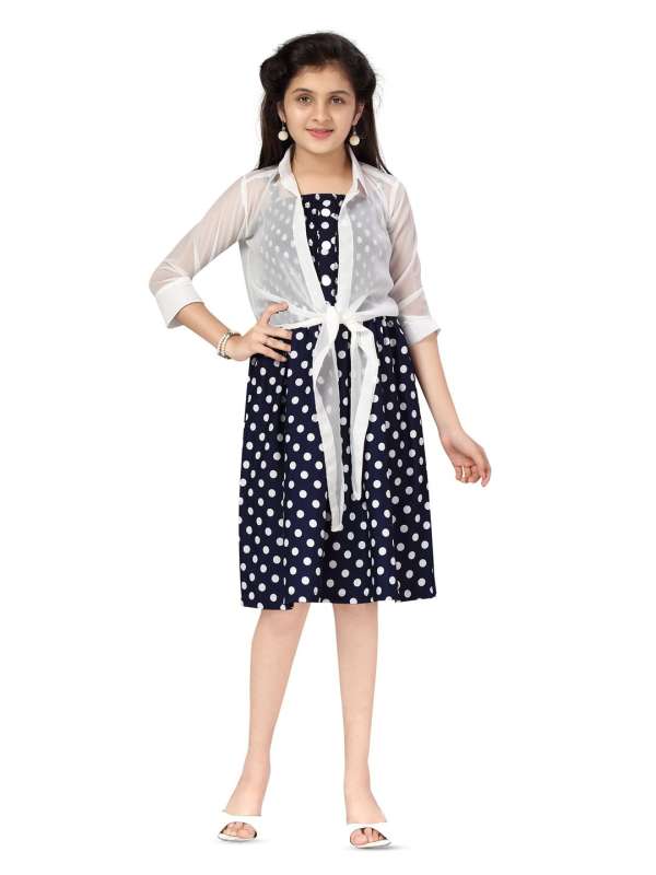 Girls dress with shrug best sale