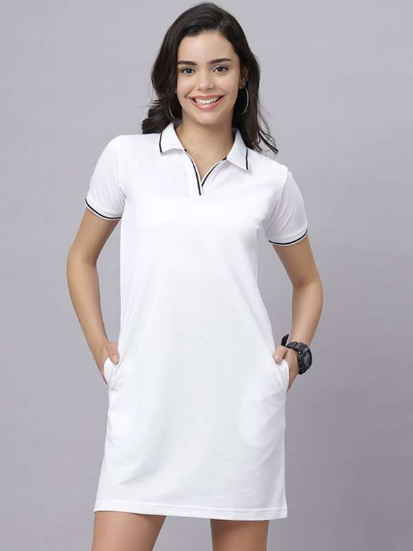 White polo shirt dress cheap
