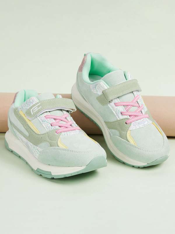 Girls green sneakers clearance