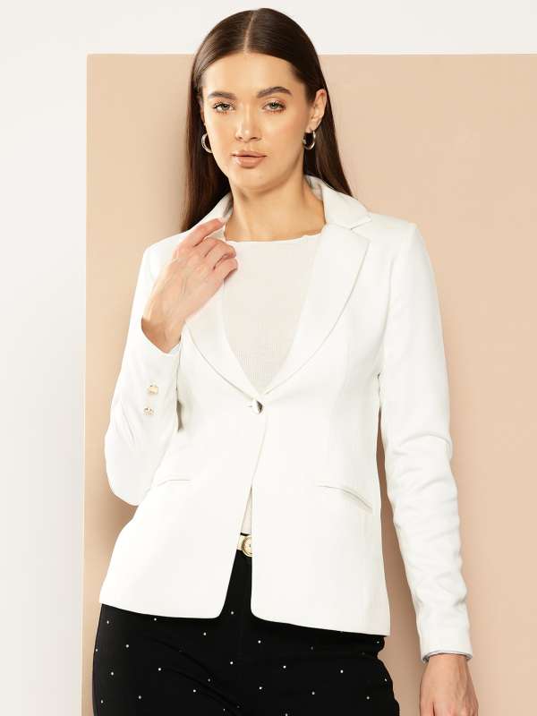 Women White Blazers Buy White Blazer Online for Women Myntra