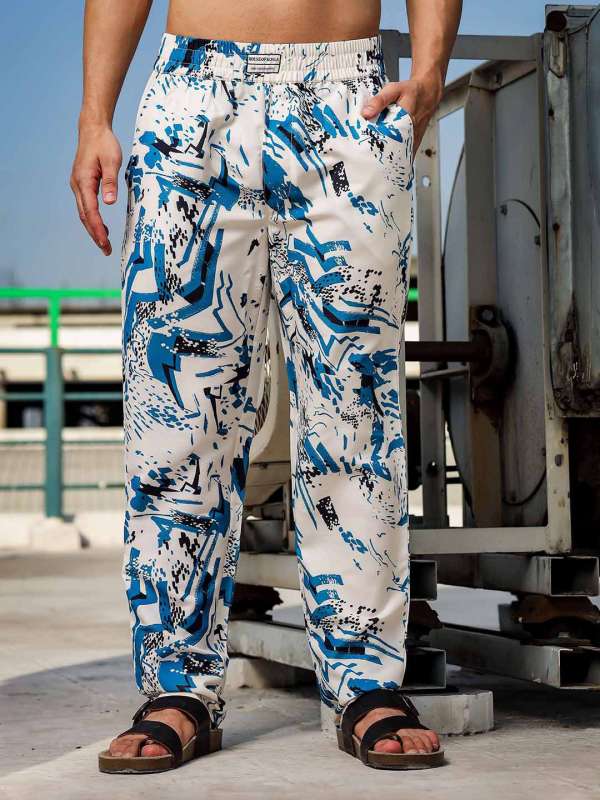 Men Prints Trousers Cream Buy Men Prints Trousers Cream online in India