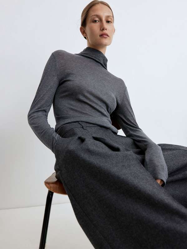Polo neck top ladies shop