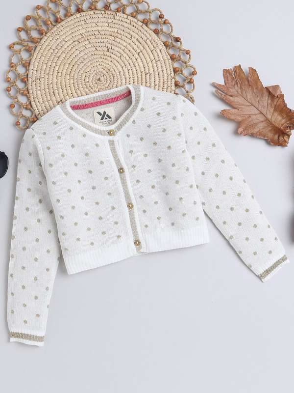 White Kids Girls Winter Wear Sweaters Cardigans Buy White Kids Girls Winter Wear Sweaters Cardigans online in India