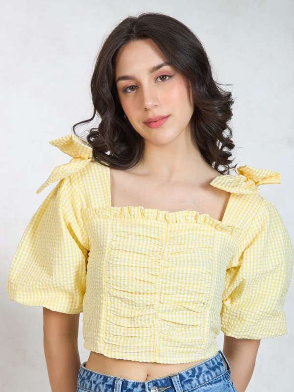 Myntra yellow top clearance