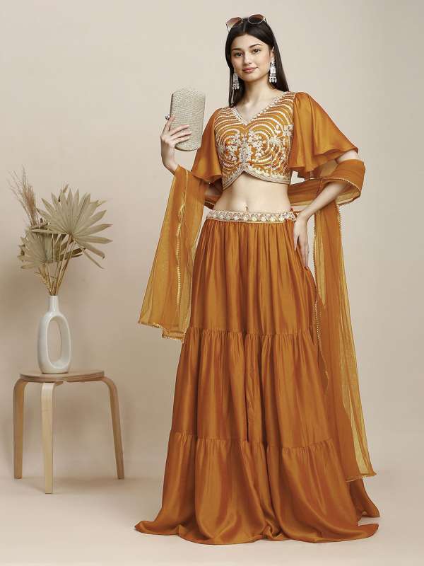 Orange dupatta for lehenga online top