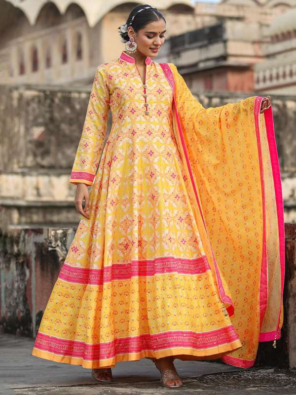 Anarkali pattu dress sale