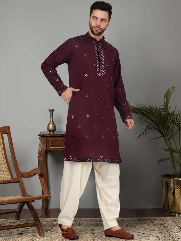 Silk straight kurta on sale