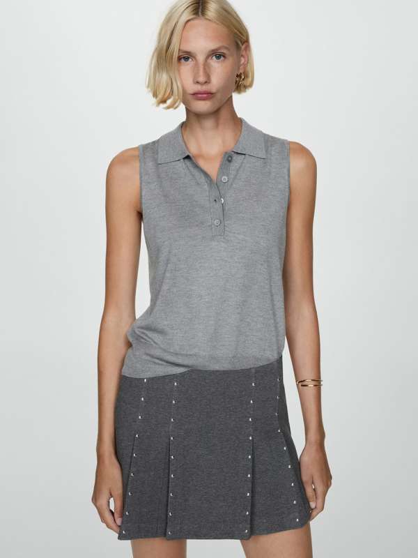 Charcoal Grey Flared Skirt Buy Charcoal Grey Flared Skirt online in India
