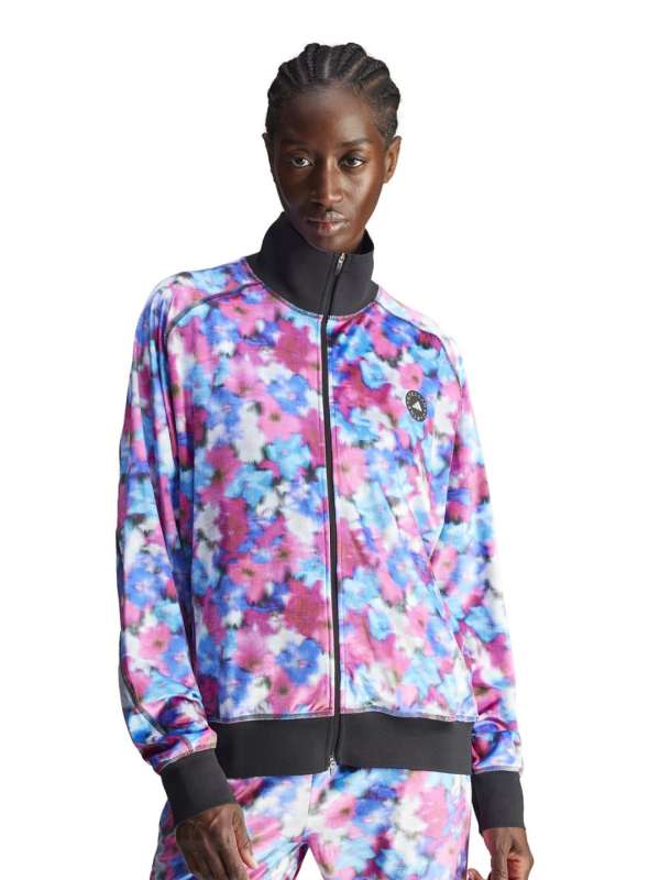 Adidas pink floral jacket top
