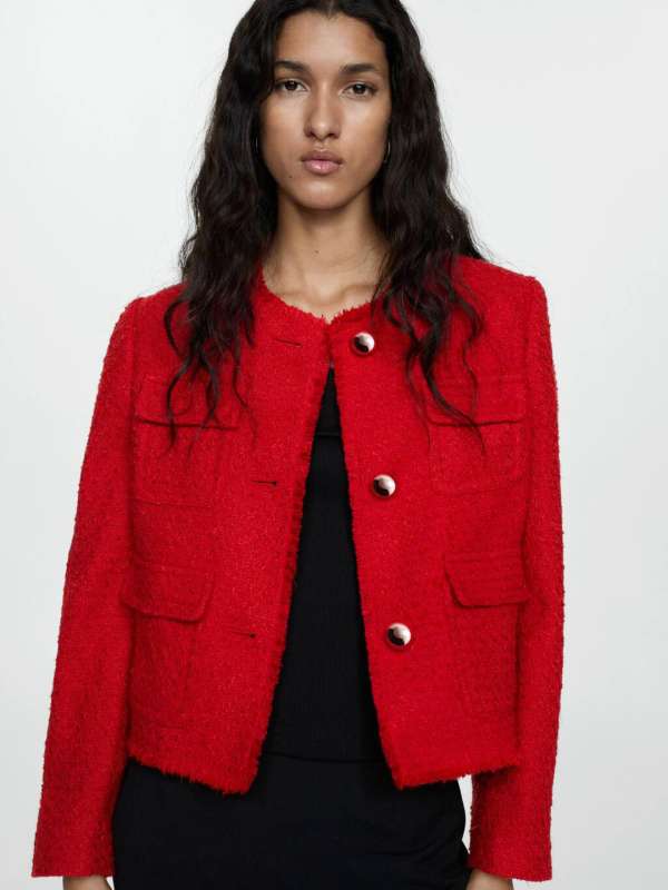 Tweed blazer india top
