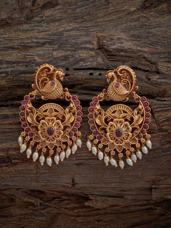 Buy Gold Peacock Earrings online in India