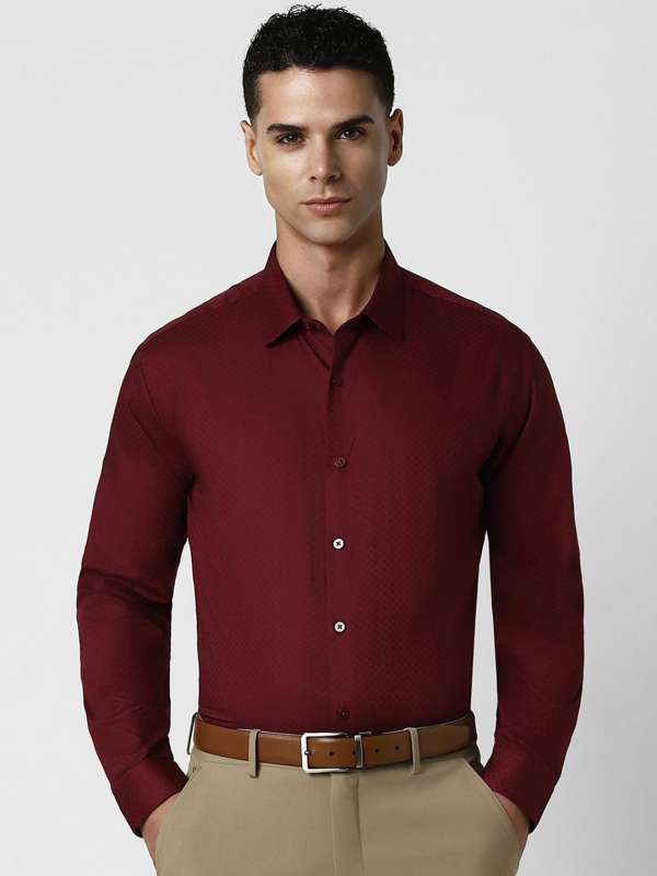 Party wear maroon shirt outlet