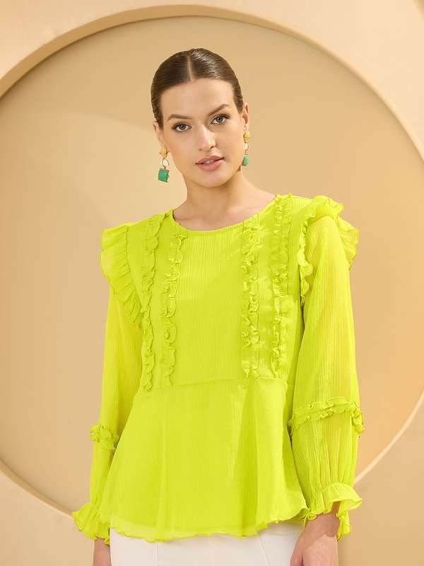 lime green peplum top
