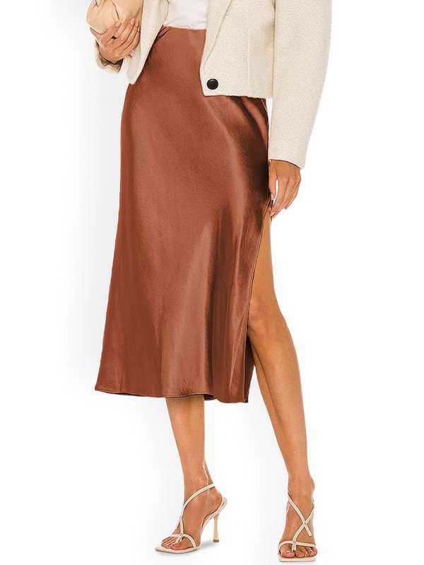 RAW STUDIO SATIN ANKLE-LENGTH SKIRT-