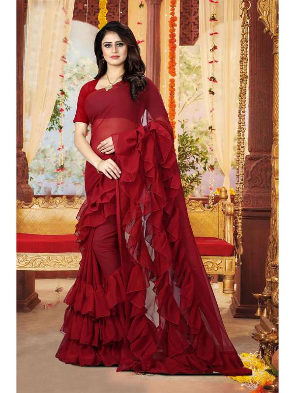 Pink Designer Sarees Flipkart Online Shopping Womens Sarees Plazo