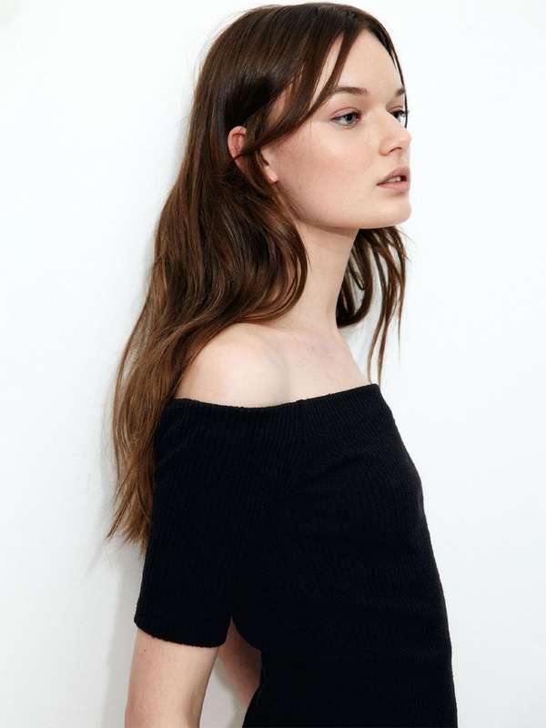 black bardot top h&m