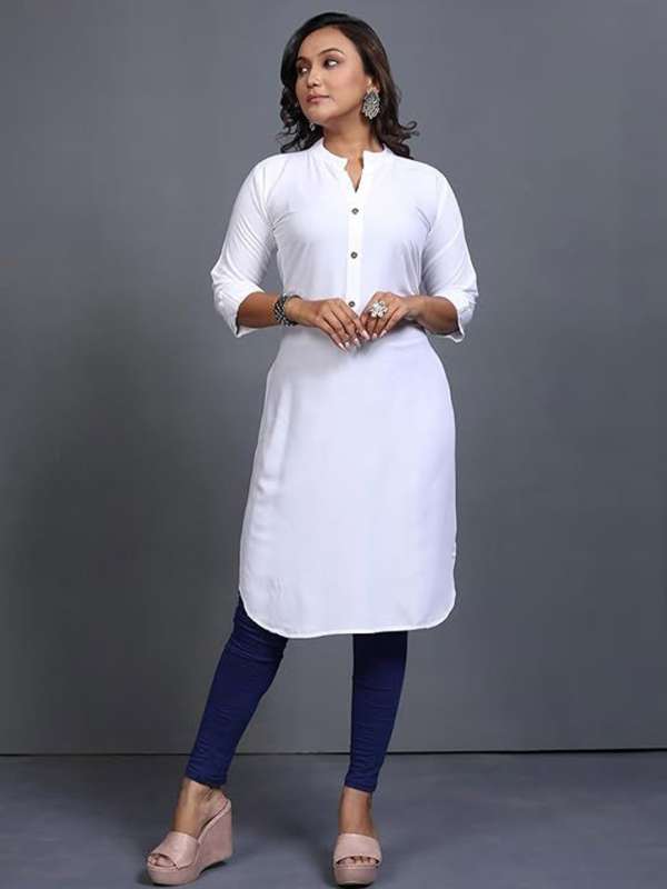 White Collar Kurtis Buy White Collar Kurtis online in India