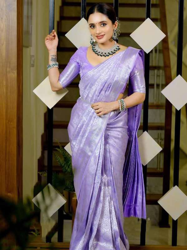 Lavender Traditional Ethnic Sarees Buy Lavender Traditional Ethnic Sarees online in India