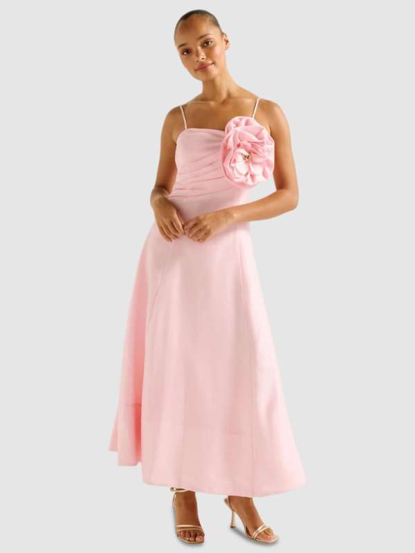 Dorothy Perkins Peach Coloured Self Design Shift Dress