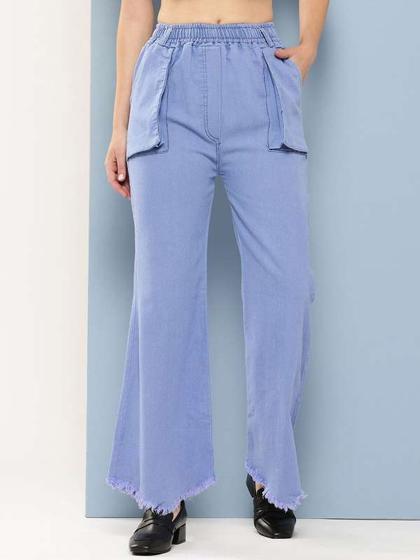 Buy Denim Palazzo Pants Online on Myntra
