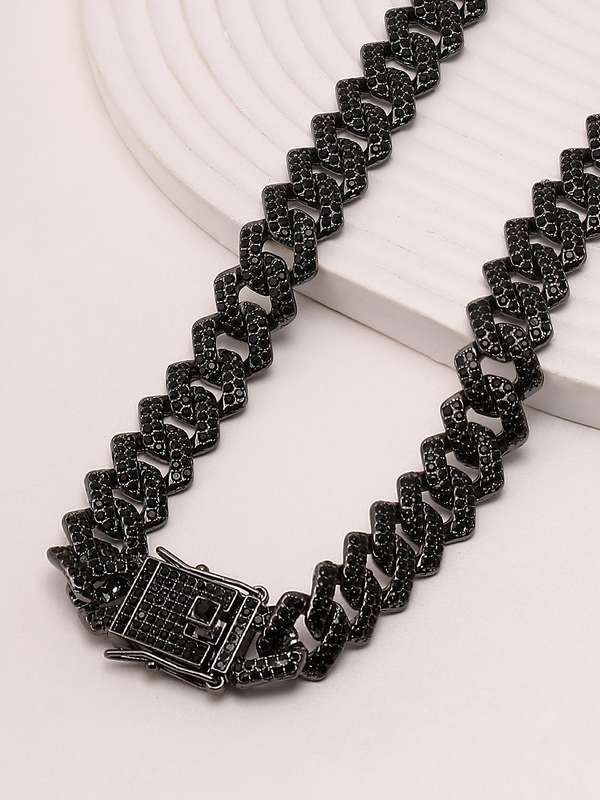 Black Squares Necklace For Man Latest Design Black Chain For Men