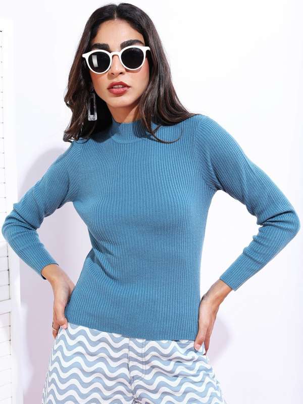 Solid High Neck Sweater @