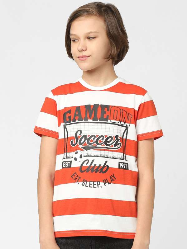 Striped t shirt red white blue cheap