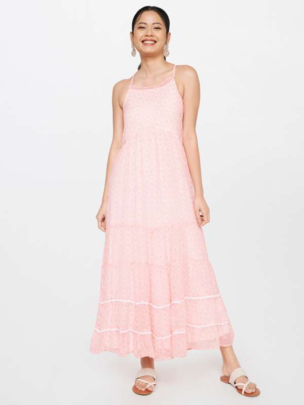 Global desi pink maxi dress top