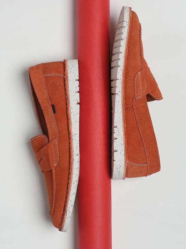 Orange Loafers Casual Shoes - Buy 