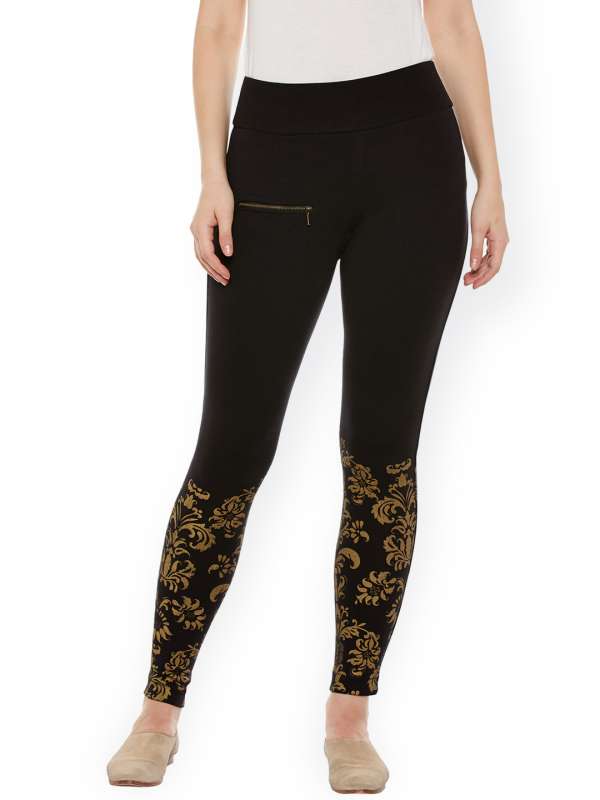 printed jeggings myntra