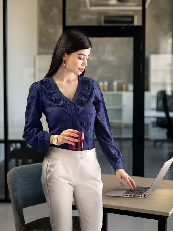 Van heusen women's online solid formal shirt