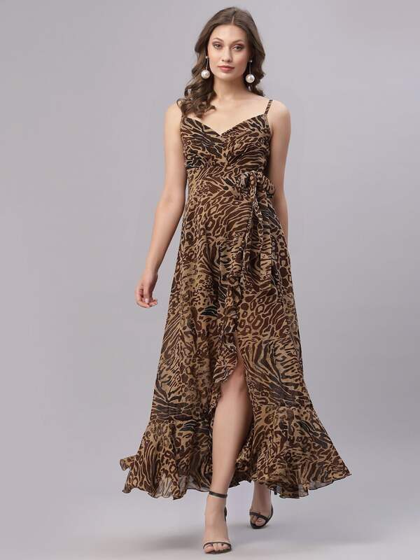 Animal Print Long Dress - Buy Animal Print Long Dress online in India