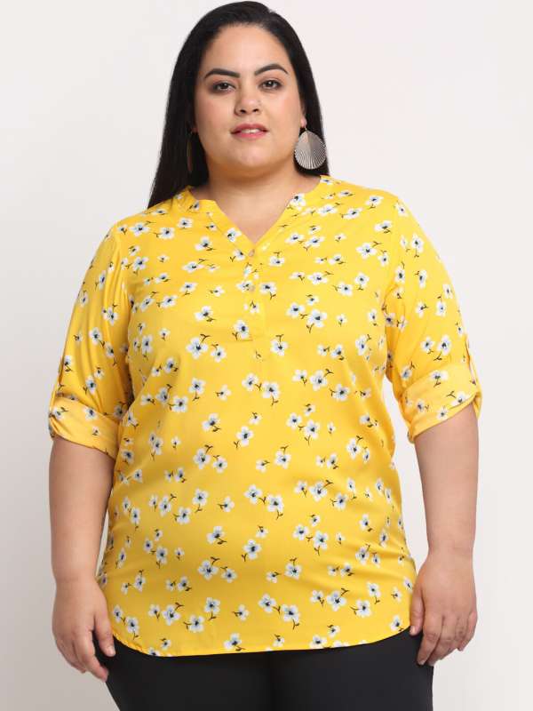 Pluss Tops Women Yellow Top Buy Pluss Tops Women Yellow Top