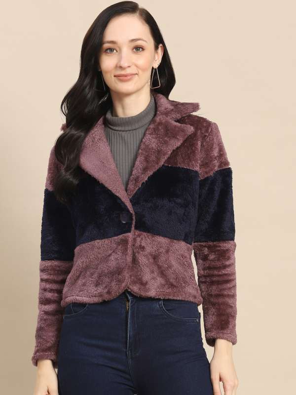 DOYIMBO Faux Fur Coat Womens Winter Long Sleeve Sweater India