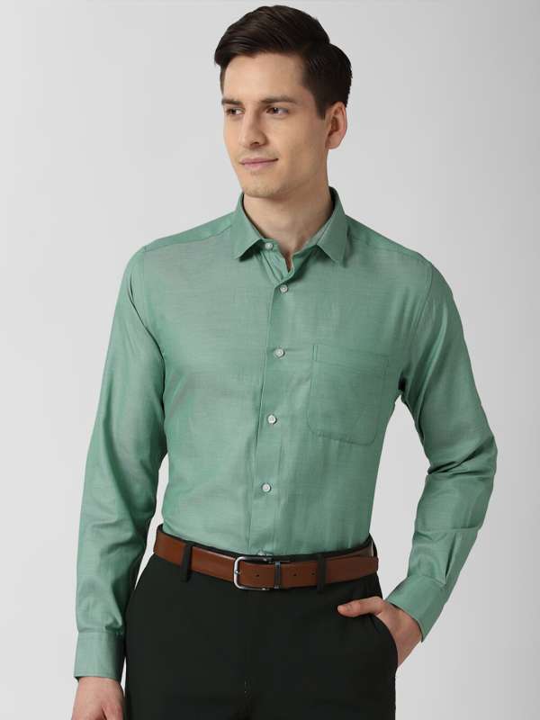 Green Grey Men Formal Shirts Peter England Buy Green Grey Men