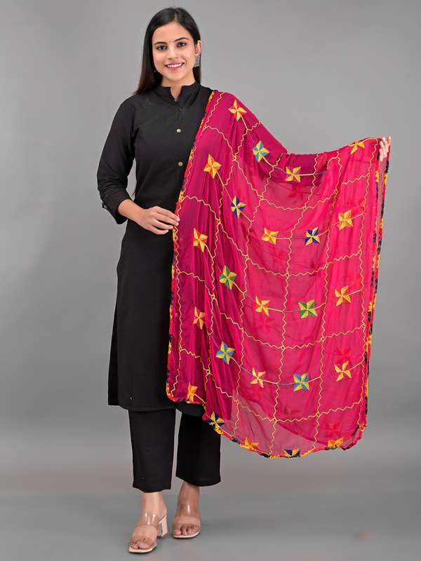punjabi phulkari suit design