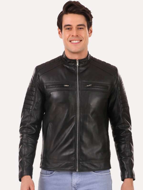 Buy Black Leather Jackets online in India