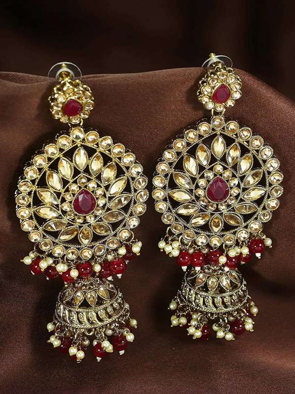 Maroon Earrings Buy Trendy Maroon Earrings Online in India Myntra