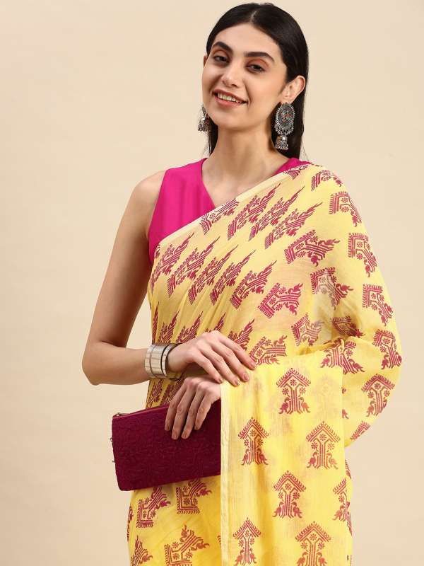 Buy APAAPI THREADS OF GLORY Peach Crushed Stripes Saree Belt with