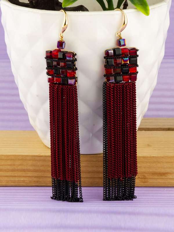 Red and black best sale earrings online