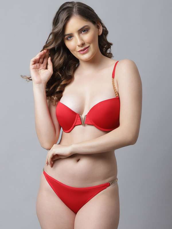 Buy Prettycat Red Lace Bra And Panty Set Solid Lingerie Set (Pc-Set-20078- Red-32B) Online at Best Prices in India - JioMart.