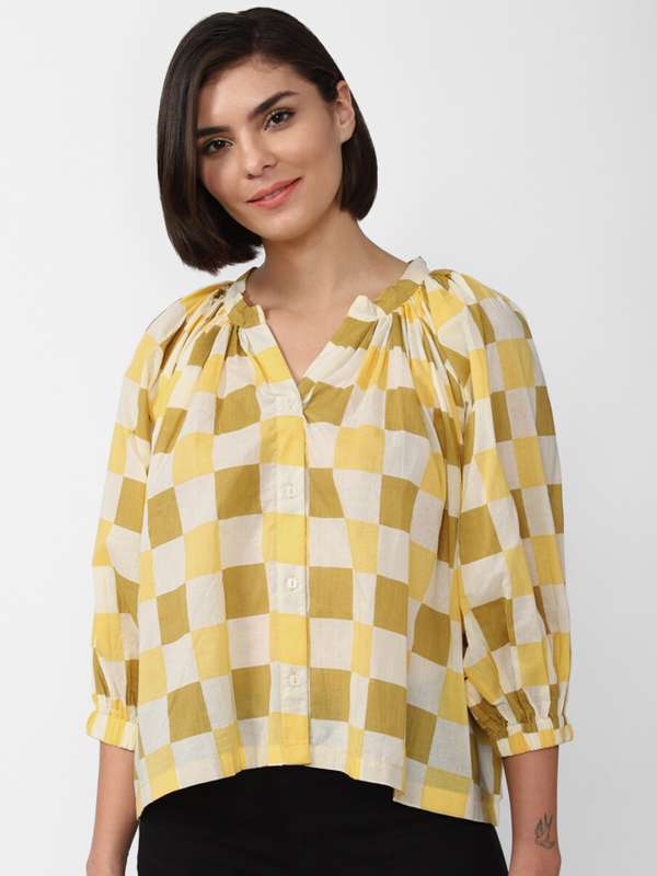 Yellow blouse forever 21 sales