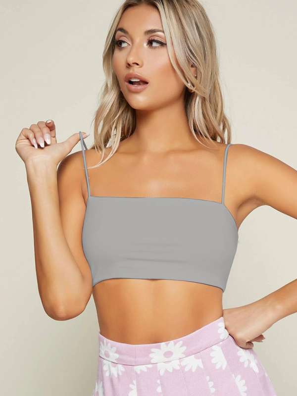 grey crop tee