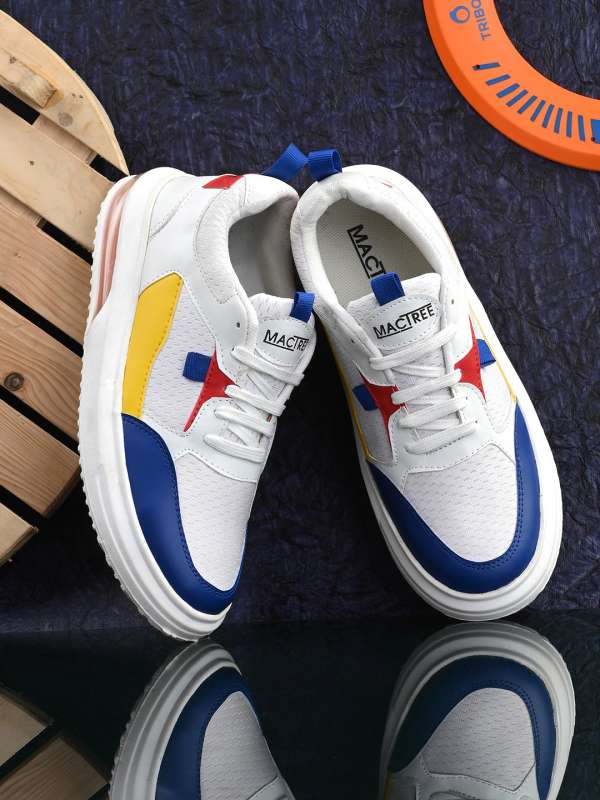 mactree men colourblocked pu sneakers