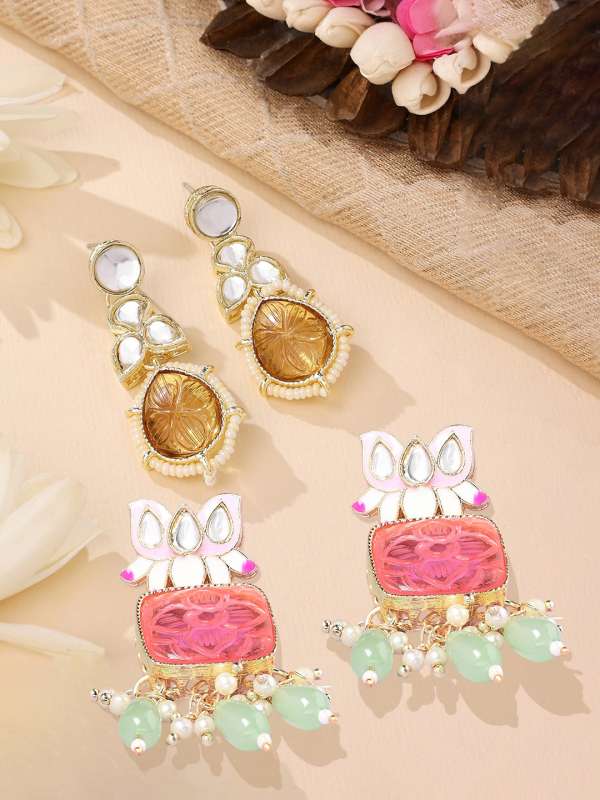 Youbella Fashion Jewellery Summer Special Stylish Fancy Party Wear Earrings  For Girls And Women Light Pink  Ybear32072