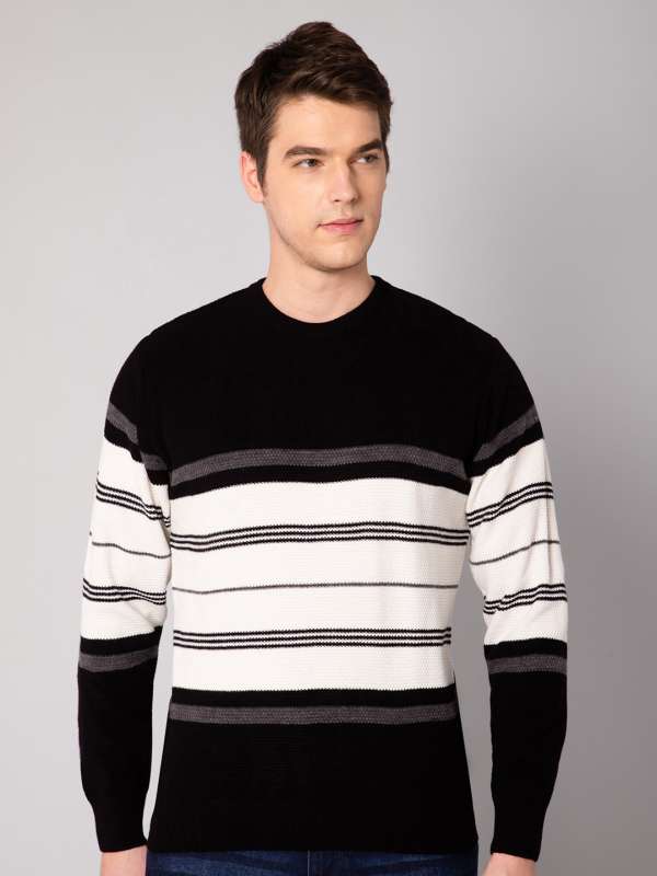 Striped sweater black and white discount