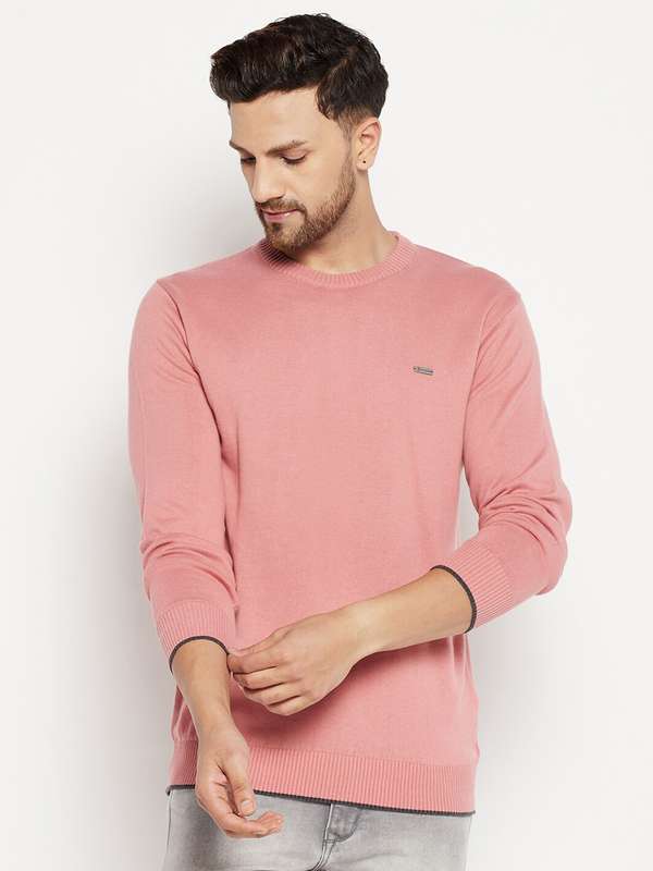 Men Pink Sweater - Buy Men Pink Sweater online in India