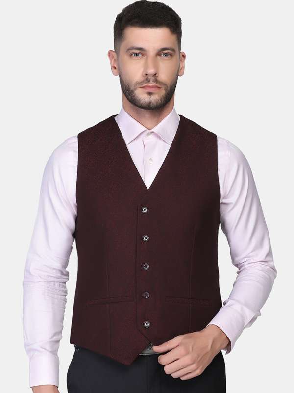 Mens shop maroon waistcoat