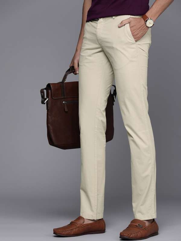 Buy Men Cream Slim Fit Solid Casual Trousers Online  622009  Allen Solly