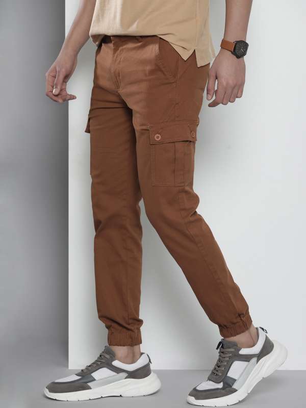 Buy cottonking Arma Stretch Brown Color Body Fit Trouser